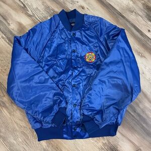 VTG VFW Veterans Foreign Wars Satin Bomber Jacket Medium USA Made King Louie